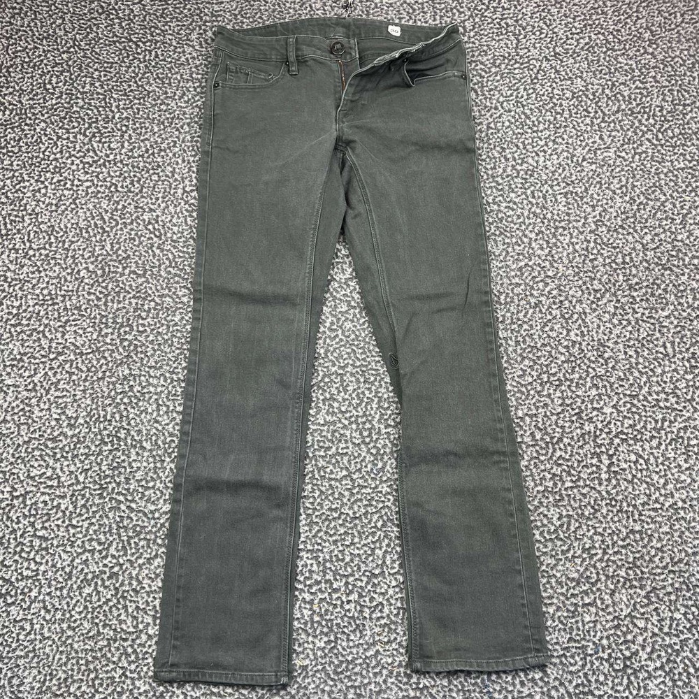 Volcom Brand Jeans Men 30x30 Gray Slim Straight Stretch Denim Pants